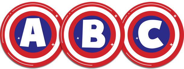 captain america inspired banner letters