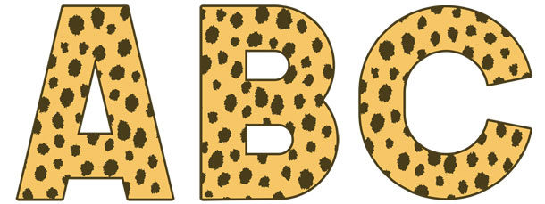 large cheetah print letters
