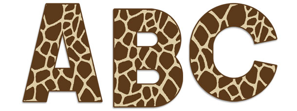 large giraffe print letters