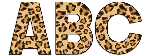 Large Leopard Print Letters